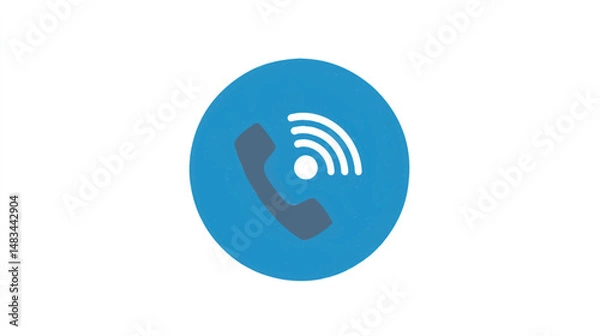 Fototapeta Phone Wifi Call Icon Wireless Communication VoIP Technology Network Design Symbol