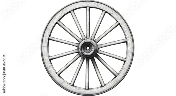 Obraz Classic spoked wheel design illustration