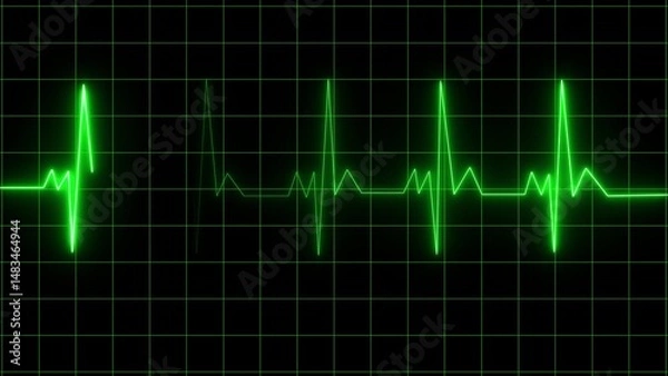 Obraz Abstract heartbeat and pulse rate signal icon