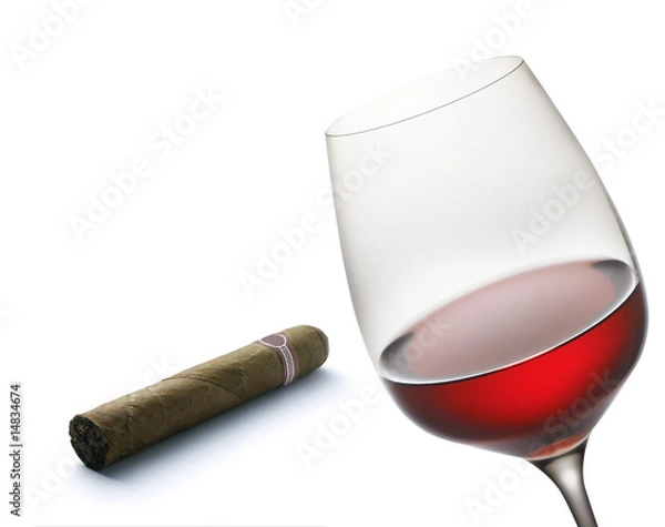 Fototapeta Weinglas auf weiss