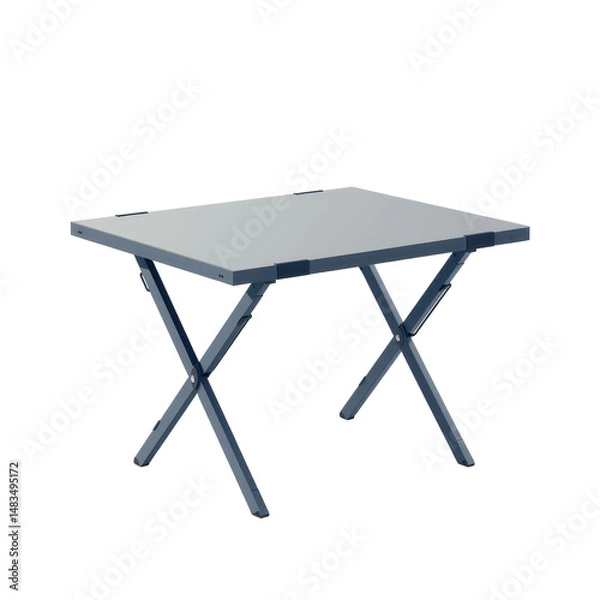 Fototapeta Gray Foldable Table on White Background