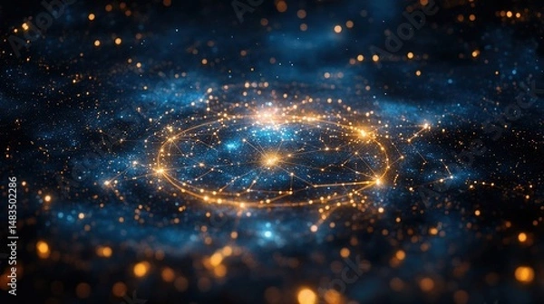 Obraz Abstract network in space.  Connections, constellations