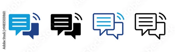 Fototapeta Chat icon sheet multiple style collection