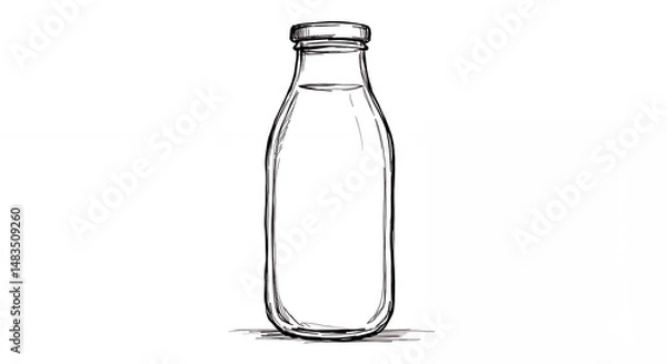 Obraz Empty glass beverage bottle illustration