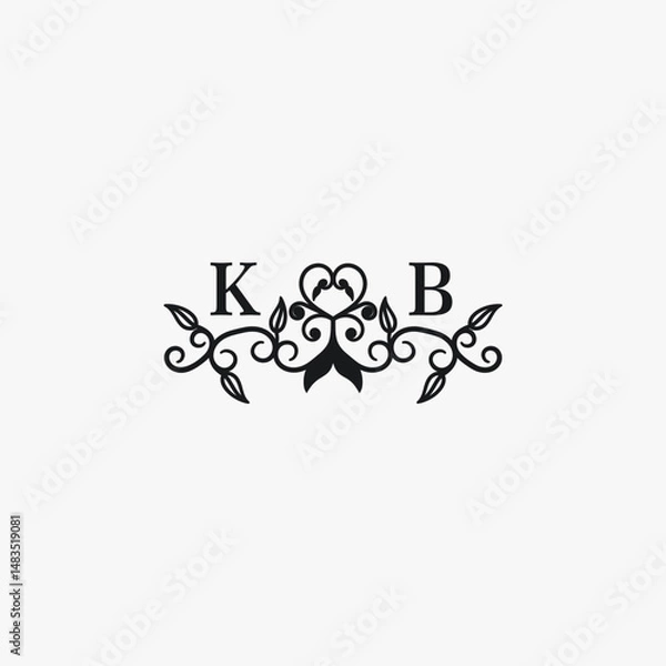 Obraz KB Initials Wedding Logo Vector Art  Icons  and Graphics