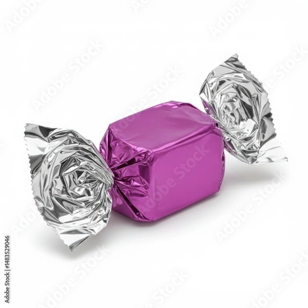 Obraz Wrapped candy isolated on white background for sweet treat promotions, party favors