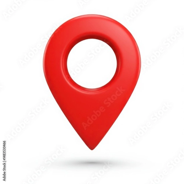 Obraz Red map pointer isolated on white background for navigation, travel, destination, location, and gps use