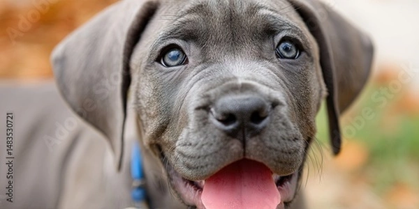 Fototapeta photo of playful puppy cane corso 