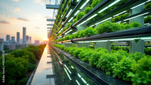 Fototapeta Innovative vertical farms of the future