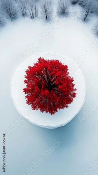 Obraz Solidarity red tree on snow 
