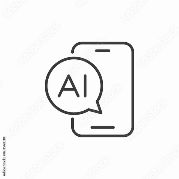 Fototapeta ai chat interface icon sign vector