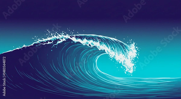 Obraz abstract blue background. Wave background