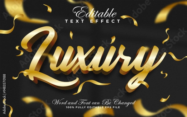 Fototapeta Luxury editable text effect in golden style