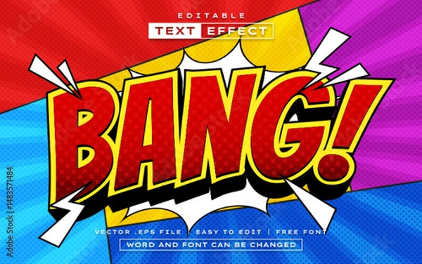 Fototapeta Bang 3D editable comic text effect style
