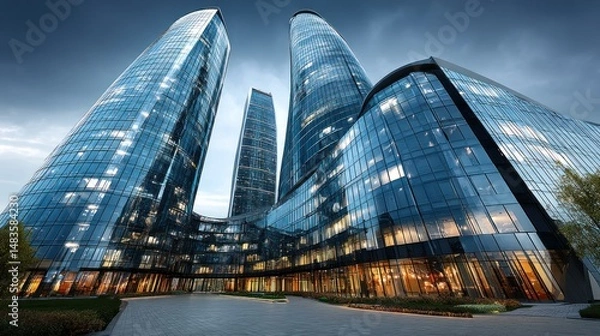 Obraz Modern skyscrapers complex