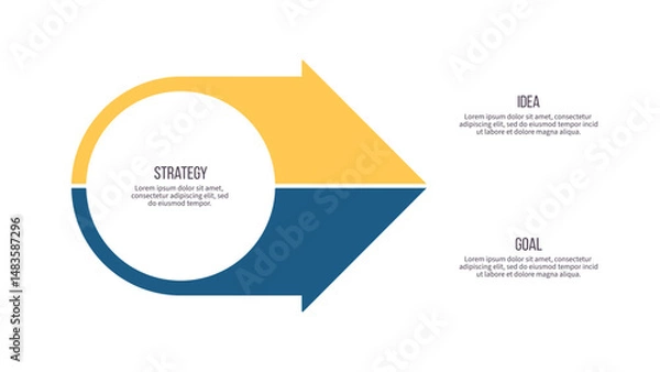 Fototapeta Business infographic template. Arrow chart with two options, steps. Vector chart.