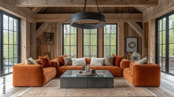 Obraz Rustic modern living room