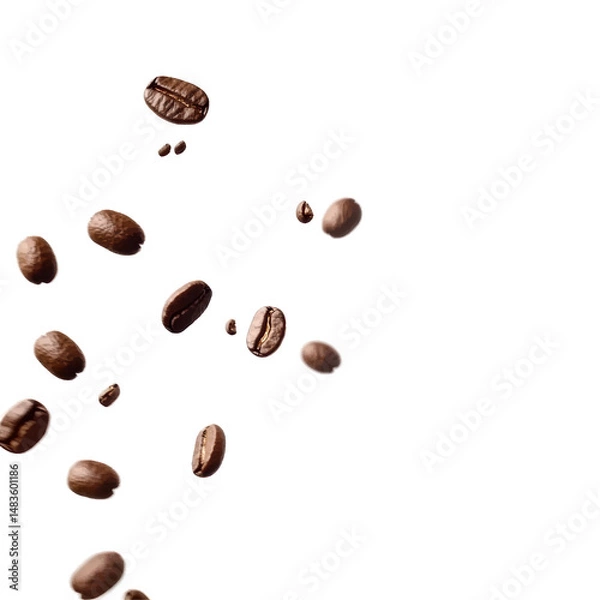 Fototapeta Isolated Flying Coffee Beans