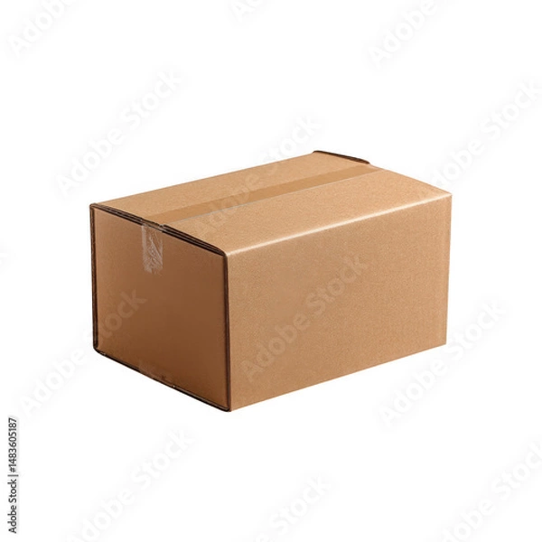Fototapeta Cardboard box with tape isolated on transparent background