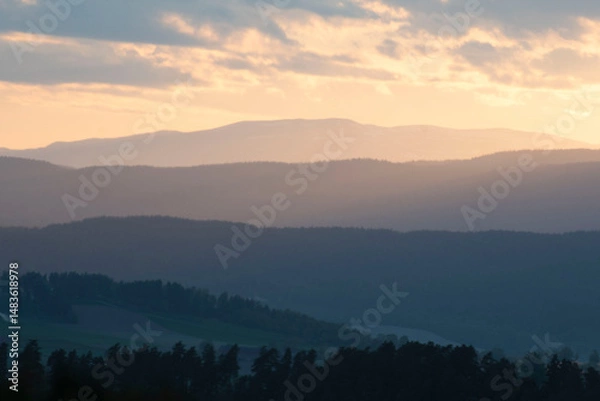 Obraz sunset in the mountains