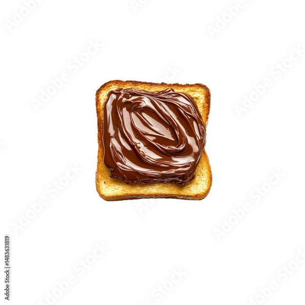 Obraz Delicious Chocolate Spread on Toasted Bread: A Gourmet Delight, Isolated on Transparent Background, Perfect for Culinary and Food Design Projects