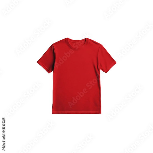 Obraz Vibrant Red T-Shirt Mockup: Isolated, High-Resolution Apparel Template for Design Presentations, Branding, and E-commerce Applications.  Perfect for showcasing your custom designs or logos, this PNG