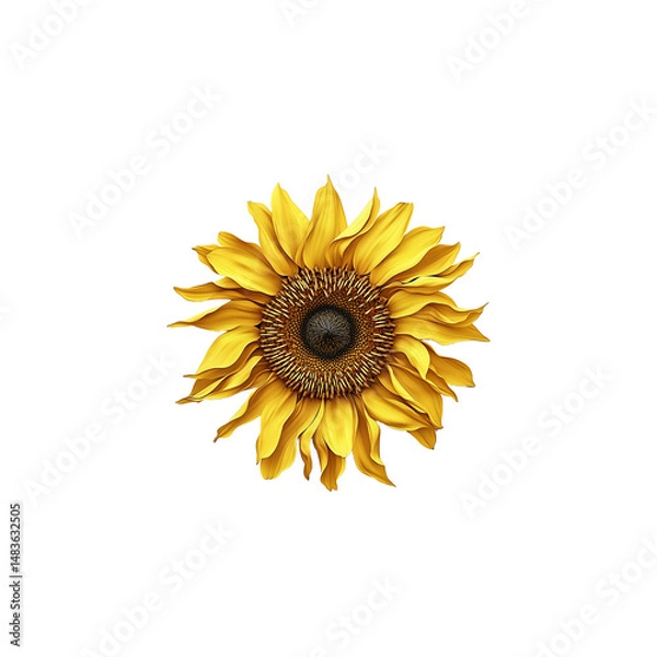 Obraz Vibrant Sunflower Blossom, Isolated Botanical Illustration, PNG Transparent Background, Summer Floral Design Element for Graphic Design Projects, Websites, and Digital Art