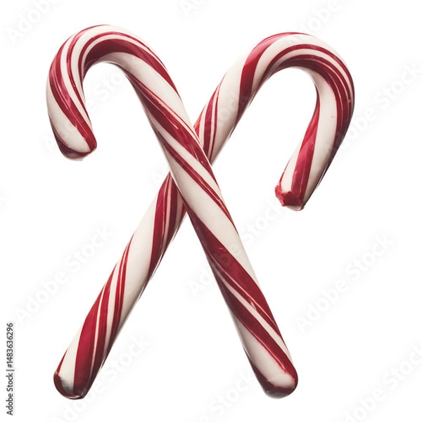 Obraz Candy cane isolated on transparent background