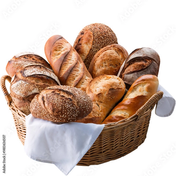 Obraz Baguette isolated on transparent background