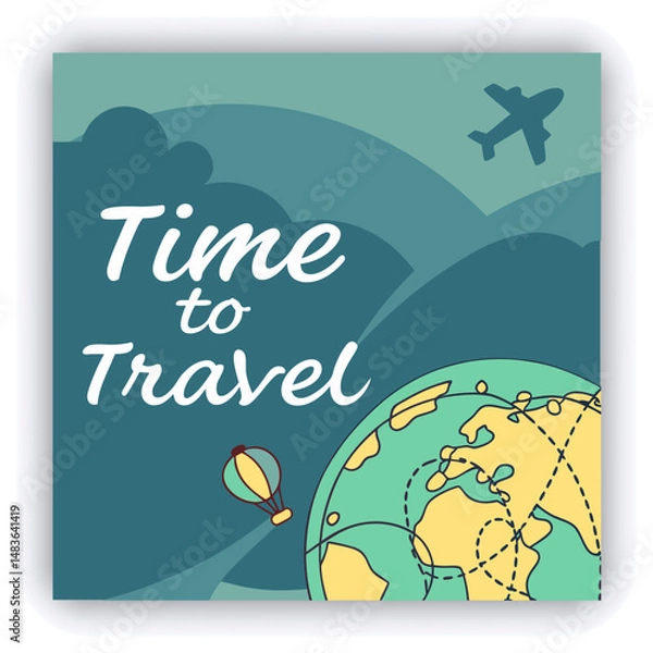 Fototapeta Set of Editable square business web banner design template. Suitable for social media post, instagram story and web ads. Vector illustration with Space to add pictures.