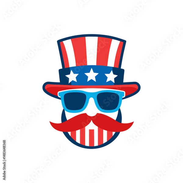 Obraz uncle sam inspired sunglasses on transparent background