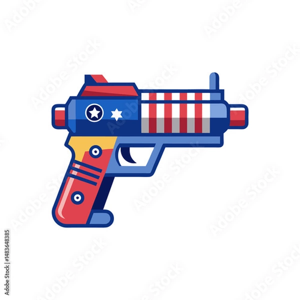 Obraz water gun with stars and stripes on transparent background
