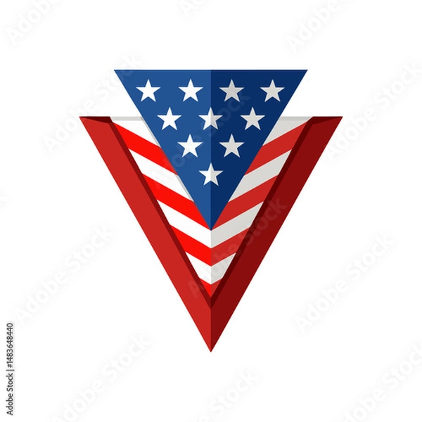Obraz american flag folded in triangle on transparent background