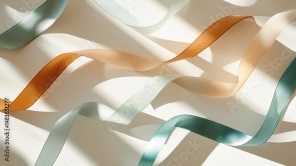 Obraz Ribbon Art: A Playful Dance of Color and Light