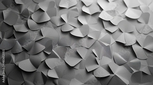Obraz Abstract Art: A 3D rendering of overlapping, textured shapes in shades of gray.