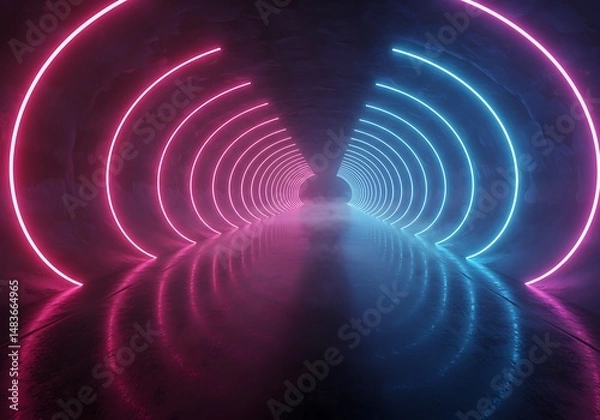 Fototapeta Neon Convergence AI Generated