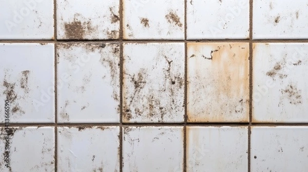 Fototapeta Immaculate Grout and Tile. Spotless Bathroom Wall with Gleaming Floors for an Inviting Clean Ambiance