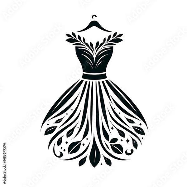 Obraz Imagine a refined and elegant logo that perfectly represents the beauty and sophistication of the fashion world. In the center of the composition, standing out against a solid white background.