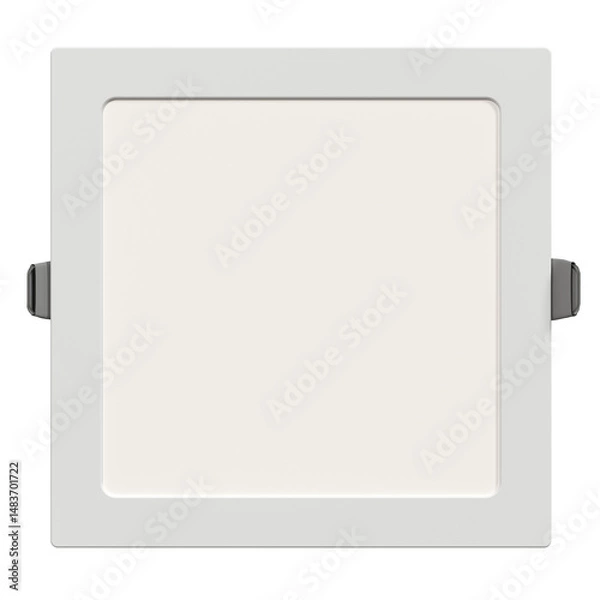 Obraz Square Recessed LED Panel Light in 3D render with transparent background
