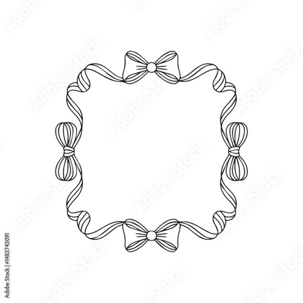 Obraz Handdrawn Ribbon  Frame Line Art Vector 
