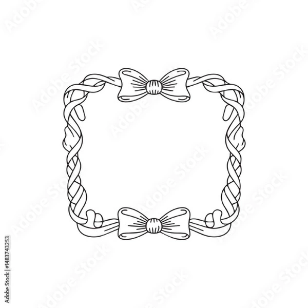 Obraz Handdrawn Ribbon  Frame Line Art Vector 