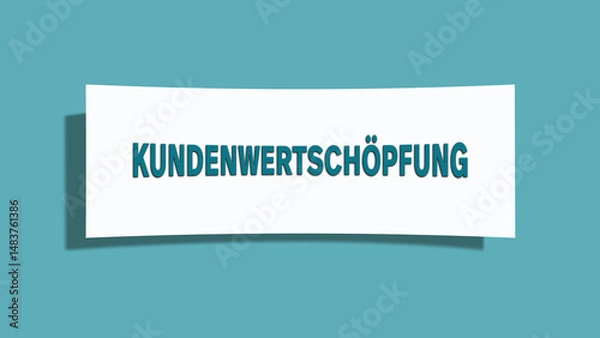 Fototapeta Kundenwertscho?pfung (Customer value creation) - A card isolated on light green background.