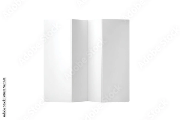 Obraz Blank white zigzag paper screen on a transparent background vector, perfect for presentations, mockups, or room divider concepts