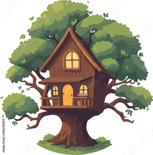 Obraz House on the tree vector illustration.