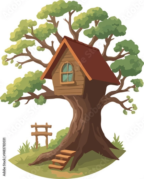 Obraz House on the tree vector illustration.