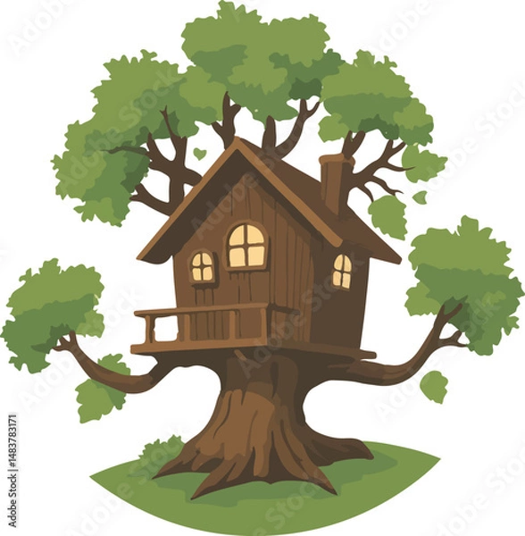 Obraz House on the tree vector illustration.
