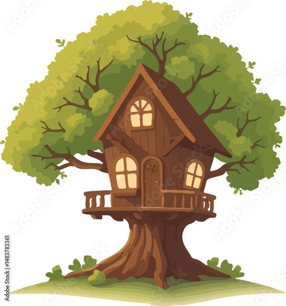 Obraz House on the tree vector illustration.