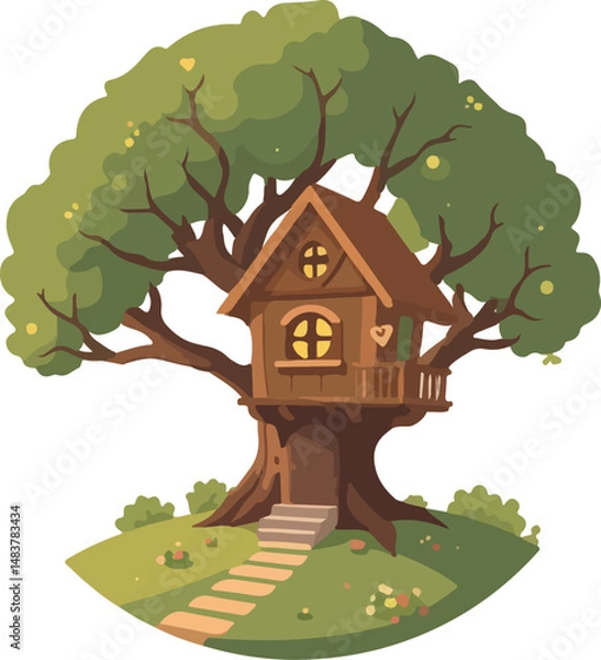Obraz House on the tree vector illustration.