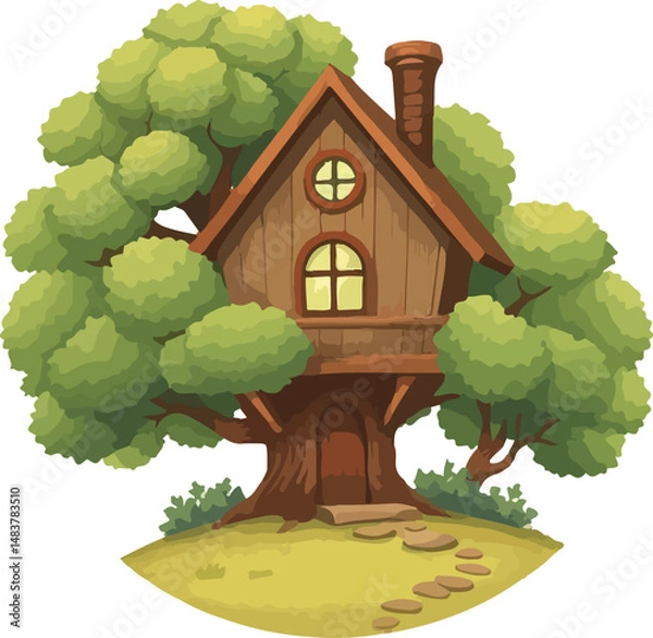 Obraz House on the tree vector illustration.