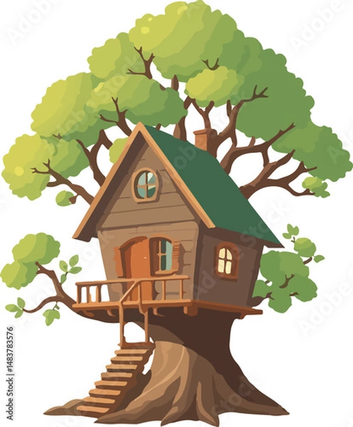 Obraz House on the tree vector illustration.